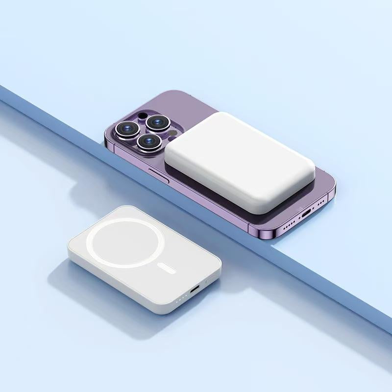 Magsafe Wireless Power Bank 5000Mah - USB Type-C, Supports Iphone 12-17 & Android, Fast Charging, Stylish & Compact, Magnetic Ring Included