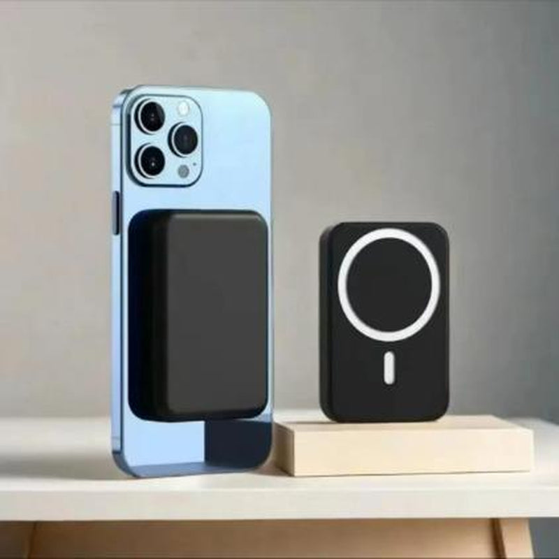 Magsafe Wireless Power Bank 5000Mah - USB Type-C, Supports Iphone 12-17 & Android, Fast Charging, Stylish & Compact, Magnetic Ring Included